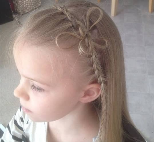 Combed Back Hair With Horizontal Braid