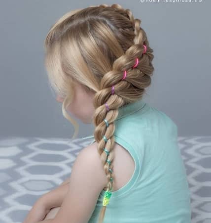 Side Parted Hairstyle With Braided Ponytail