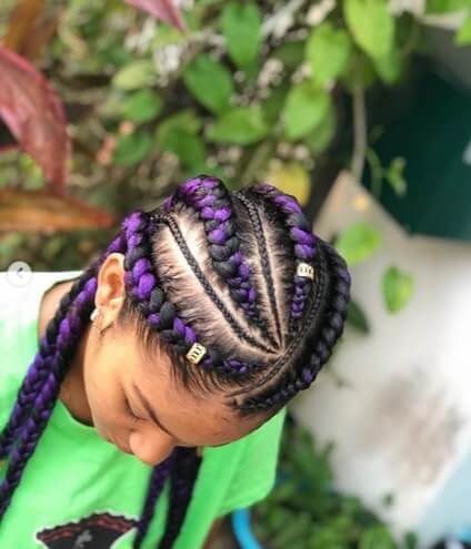 Side Parted Angled Braided Hairstyle