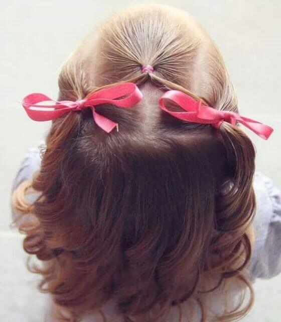 Combed Back With Short Ponytails